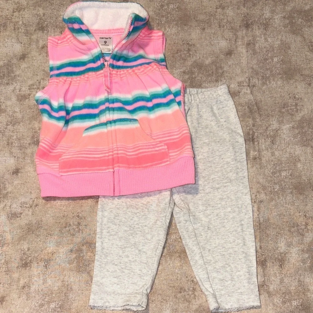 Carter's Vibrant Pink and Gray Outfit Set